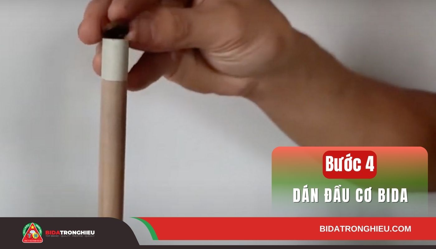 Bước 4: Dán đầu cơ bida mới lên phíp